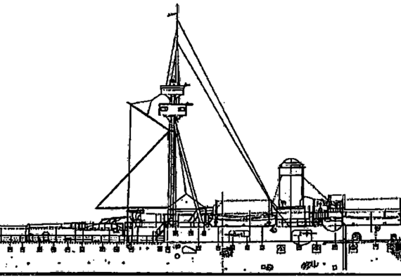 Крейсер IJN Matsushima 1905 [Protected Cruiser] - чертежи, габариты, рисунки
